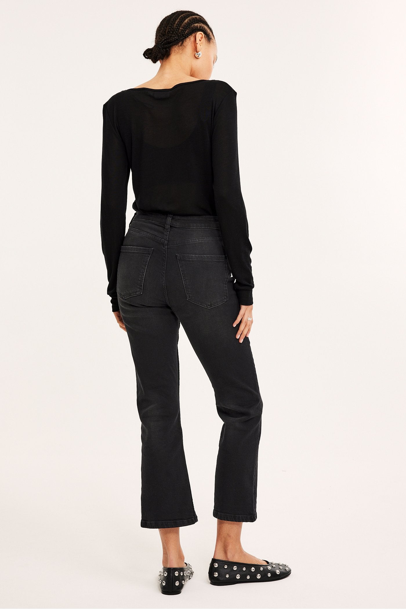 Washed black denim