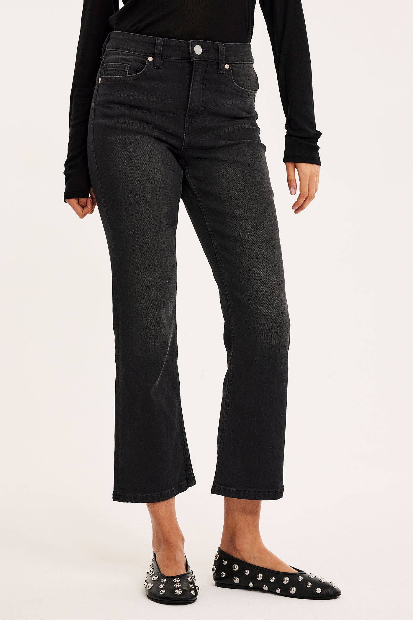 Washed black denim