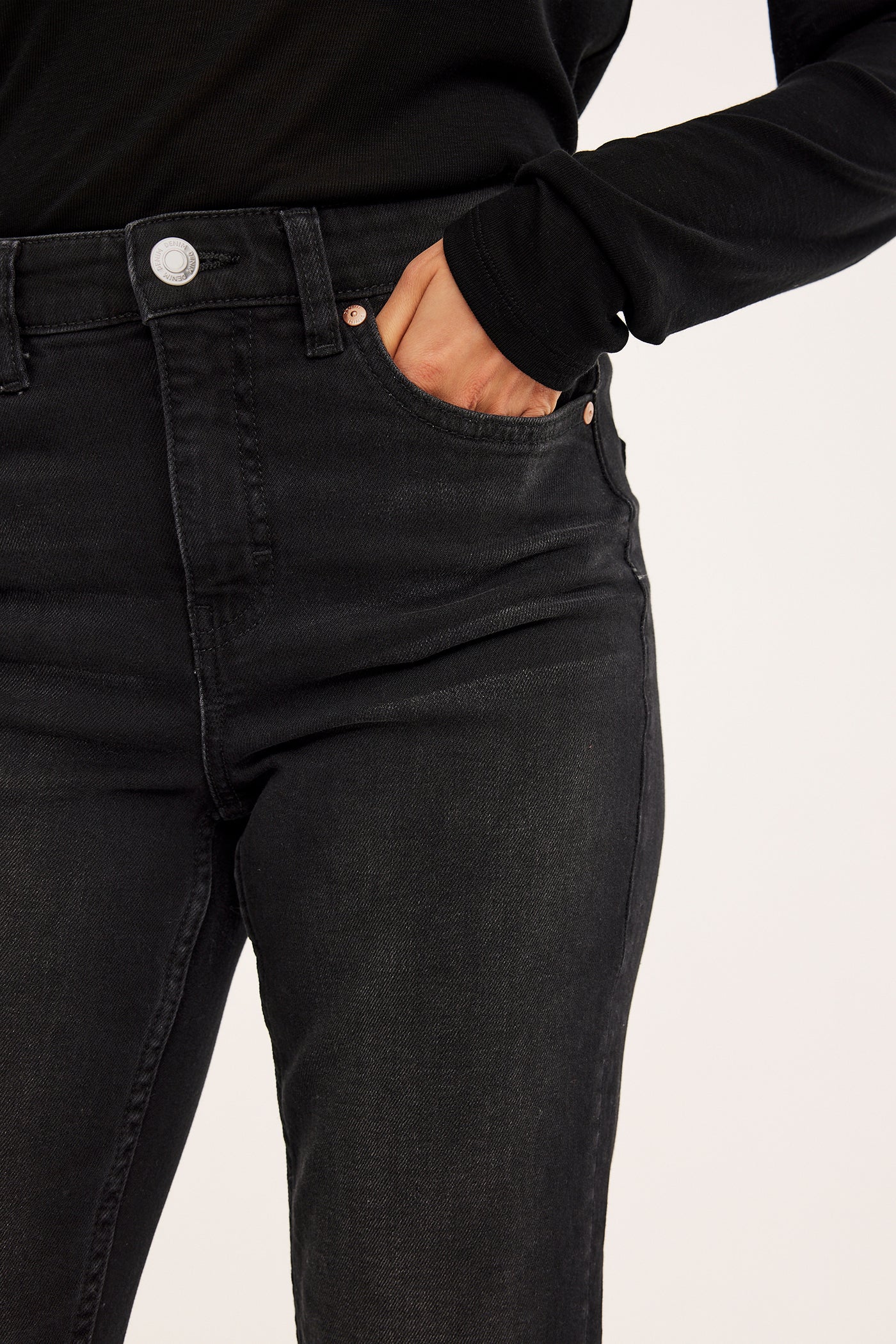 Washed black denim